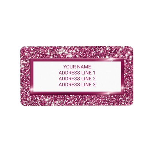 Nep roze glitters tekstuur uitzicht met aangepaste etiket (Voorkant)