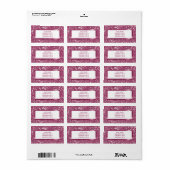 Nep roze glitters tekstuur uitzicht met aangepaste etiket (Full Sheet)
