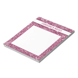 Nep roze glitters tekstuur uitzicht met aangepaste notitieblok