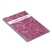 Nep roze glitters tekstuur uitzicht met aangepaste notitieboek (Rechterzijde)