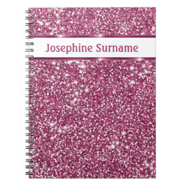 Nep roze glitters tekstuur uitzicht met aangepaste notitieboek