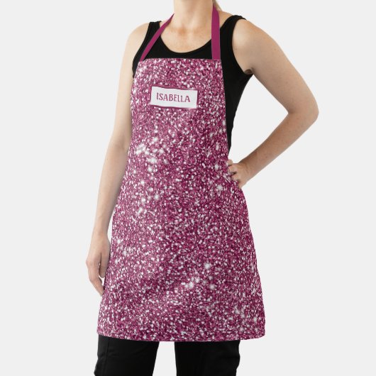 Nep roze glitters tekstuur uitzicht met aangepaste schort (Insitu)