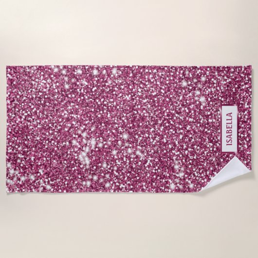 Nep roze glitters tekstuur uitzicht met aangepaste strandlaken (Voorkant)
