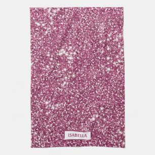 Nep roze glitters tekstuur uitzicht met aangepaste theedoek