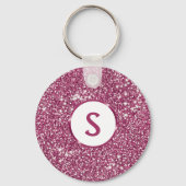 Nep roze glitters textuur uitzicht en aangepaste m sleutelhanger (Voorkant)