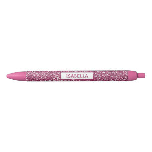 Nep roze glitters textuur uitzicht met aangepaste  zwarte inkt pen