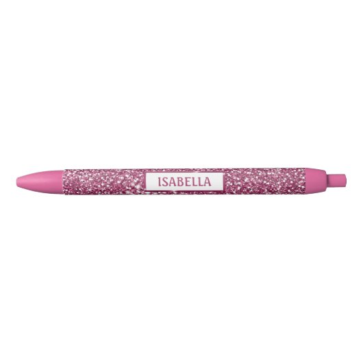 Nep roze glitters textuur uitzicht met aangepaste  zwarte inkt pen (Voorkant)