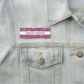 Nep roze glitters textuurlook met aangepaste naam  naamplaatje (In situ)
