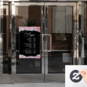 Nep roze glittersequin servicemenu raamsticker (Kantoordeur)