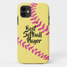 Nep roze glittersoftbalsteken Case-Mate iPhone case
