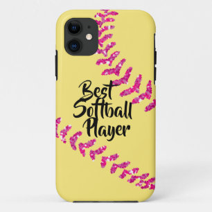 Nep roze glittersoftbalsteken Case-Mate iPhone case