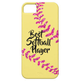 Nep roze glittersoftbalsteken Case-Mate iPhone case