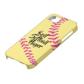 Nep roze glittersoftbalsteken Case-Mate iPhone case (Onderkant)