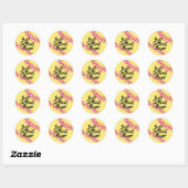 Nep roze glittersoftbalstiksels ronde sticker (Vel)