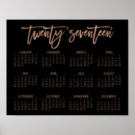 Nep roze goud en zwart moderne 2017 kalender poster