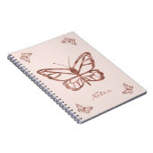 Nep roze goud folie-uitzicht vlinders & aangepaste notitieboek (Rechterzijde)