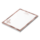 Nep roze goud folie vlinder & aangepaste tekst notitieblok (Linkerzijde)
