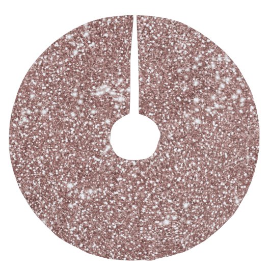 Nep Roze Goud Glitter Textuur Nabootser Design Kerstboom Rok (Voorkant)