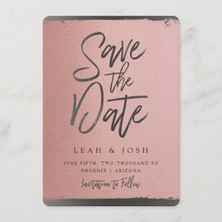 Nep roze goud Save the Date-bericht kaart