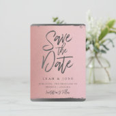 Nep roze goud Save the Date-berichtkaart Kaart (Staand voorkant)