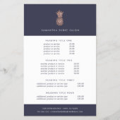Nep roze gouden ananas | Prijzen & Diensten Flyer (Voorkant)