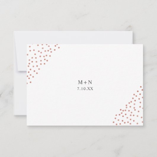 Nep roze gouden confetti bruiloft buffet RSVP Kaartje (Achterkant)