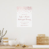 Nep roze gouden folie-confetti proefhuwelijksdiner poster (Keuken)