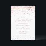 Nep roze gouden folie confetti stippen Bruiloft Save The Date<br><div class="desc">Voeg een touch van luxe en glitter toe aan uw trouwkaart met deze prachtige nep goud folie confetti Save the Date kaart. Met een mooie confetti-design met elegante nep rozegoud folieaccenten. Het delicate,  vloeiende schrift completeert perfect de glinsterende details en creëert een tijdloze trouwkaart.</div>