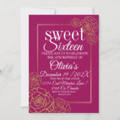 Nep roze gouden glinsterende rozen elegante Sweet Kaart (Voorkant)