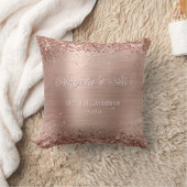 Nep roze gouden glitters geborsteld metalen folie kussen (Deken)