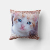 Nep roze gouden glitters geborsteld metalen folie kussen (Achterkant)