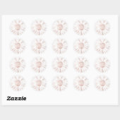 nep roze gouden zonnebloem ronde sticker (Vel)