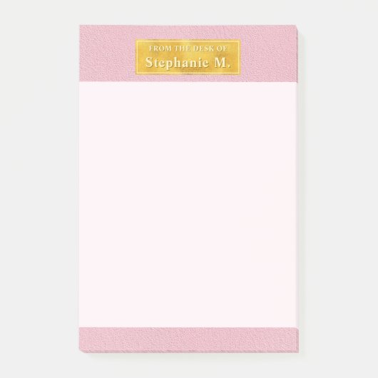 Nep roze leerverbinding met goudkleurige folie ban post-it® notes (Voorkant)