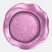 Nep roze was initiaal monogram ronde sticker (Voorkant)