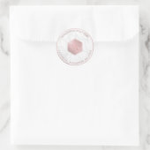 Nep rozen goud honingraat, Monogram A-Z Ronde Sticker (Tas)