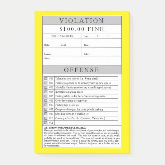 nep-schending post-it® notes (Voorkant)