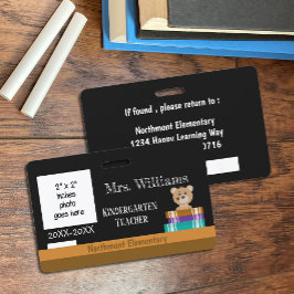 Nep schoolbord vroeg onderwijs docent legitimatieb badge