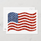 nep sequin print american flag briefkaart (Voorkant / Achterkant)