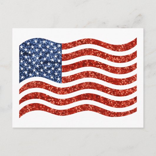 nep sequin print american flag briefkaart (Voorkant)