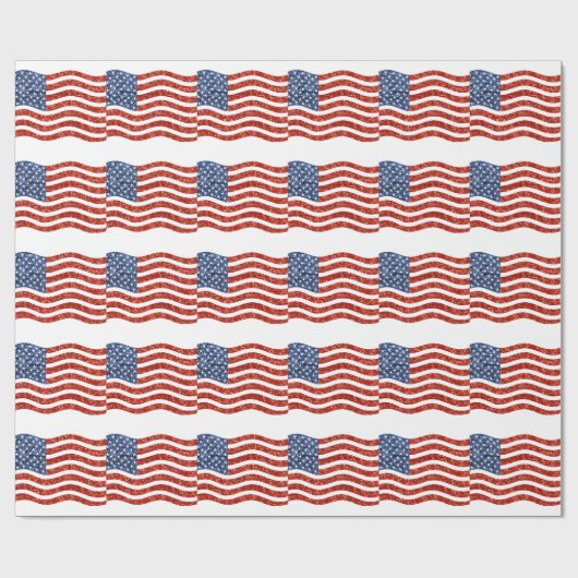 nep sequin print american flag cadeaupapier (Vlak)