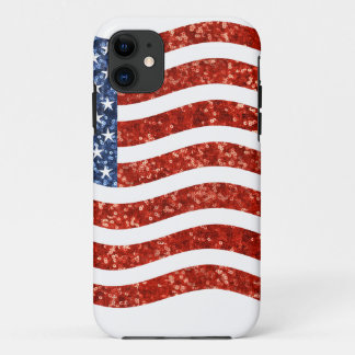 nep sequin print american flag iPhone 11 hoesje
