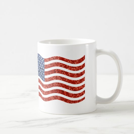 nep sequin print american flag koffiemok (Rechts)