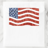 nep sequin print american flag rechthoekige sticker (Tas)