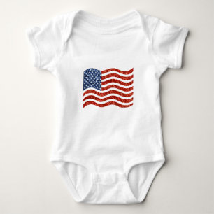 nep sequin print american flag romper