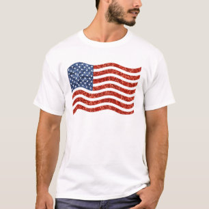 nep sequin print american flag t-shirt