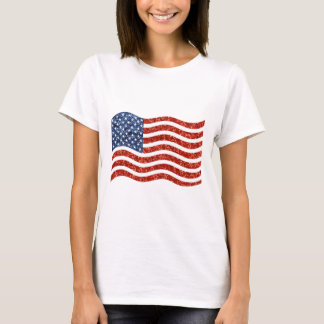 nep sequin print american flag t-shirt