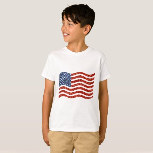 nep sequin print american flag t-shirt (Voorkant volledig)