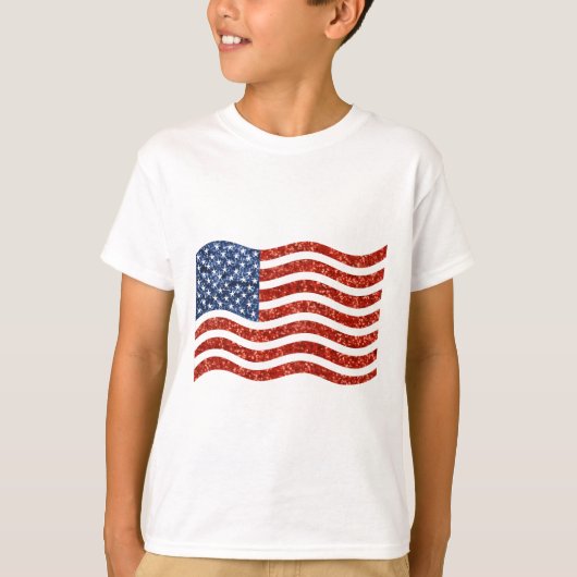 nep sequin print american flag t-shirt (Voorkant)