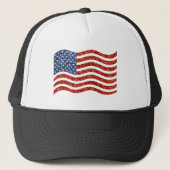 nep sequin print american flag trucker pet (Voorkant)