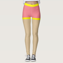 Nep shorts in roze met gele rand Beige zomer Leggings